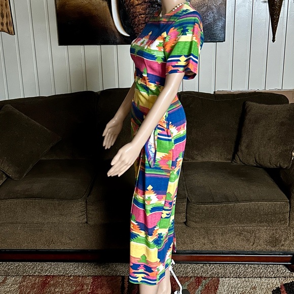 Affinity by Margo’s • Vintage • USA • Medium • Multi-Colors • Aztec • Dress - Picture 11 of 16